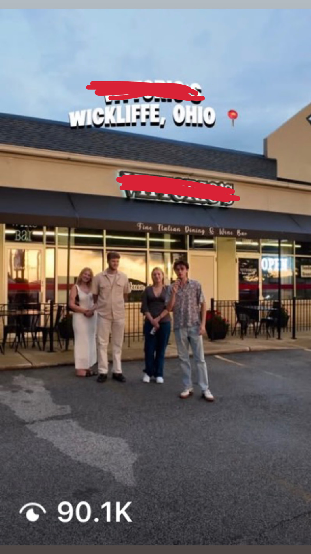 Team outside Wickliffe Italian restaurant